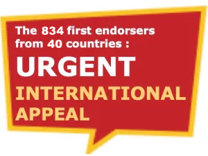 IMMEDIATE HALT TO ALL DELIVERIES OF ARMS AND MUNITIONS, AND TO ALL FINANCIAL AID, TO ISRAEL!