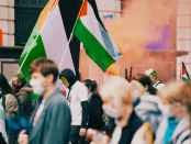 people holding flags